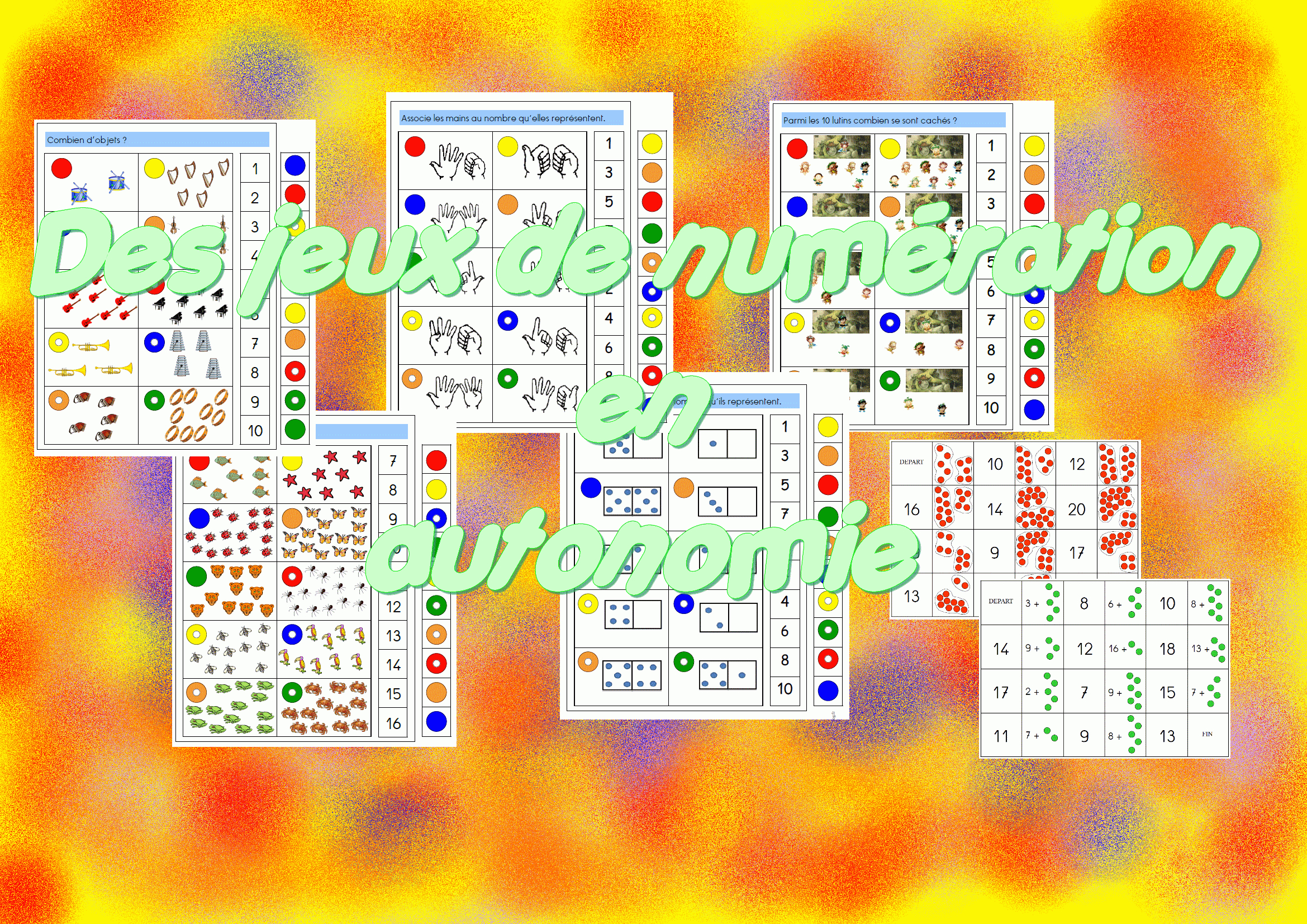 Des Jeux Mathématiques En Autonomie Pour Mes Gs - Chez Lulu destiné Jeux Cp À Imprimer