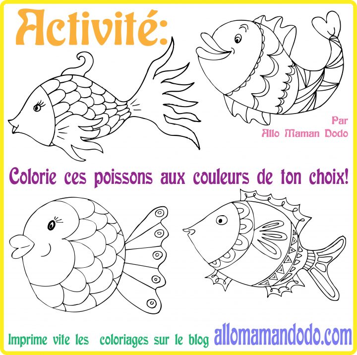 Des Poissons À Imprimer, Colorier, Et Accrocher! (Poisson D destiné Dessin De Poisson D Avril A Imprimer