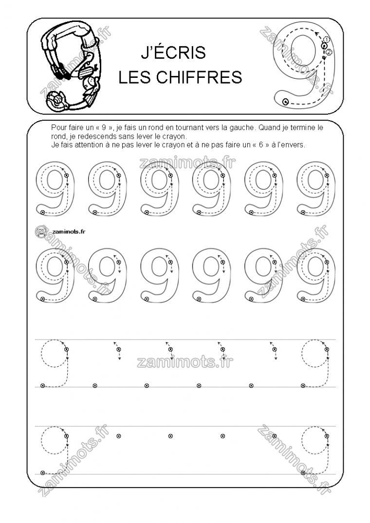 Des Ressources En Mathématiques. | Apprendre À Écrire Les à Apprendre A Ecrire Les Chiffres