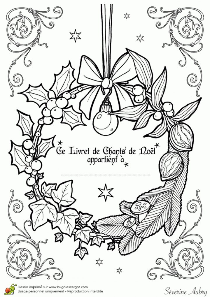 Dessin À Colorier De Chants De Noël, La Couverture Au Dos Du à Livre De Coloriage À Imprimer