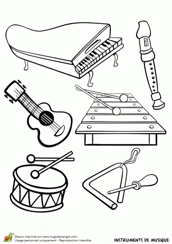 Dessin À Colorier D'instruments De Musique encequiconcerne Image Instrument De Musique À Imprimer