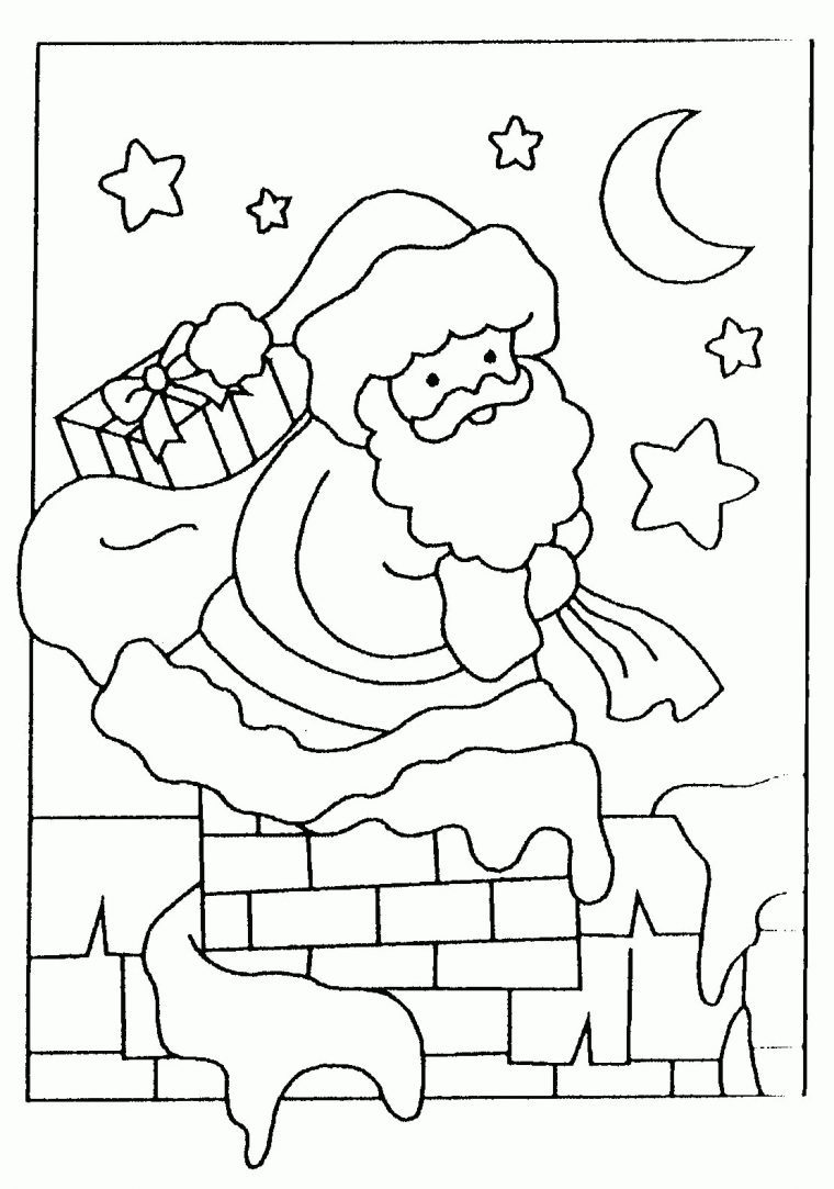 Dessin A Colorier Du Pere Noel Gratuit destiné Coloriage De Père Noel Gratuit A Imprimer