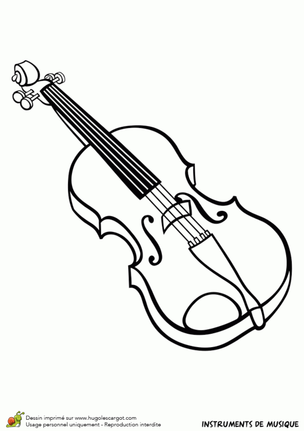 Dessin À Colorier D&amp;#039;un Instrument De Musique, Le Violon intérieur Image Instrument De Musique À Imprimer 