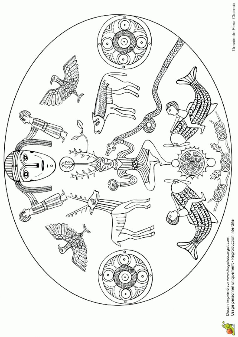 Dessin À Colorier D'un Mandala Légendaire, Les Celtes pour Dessin Chiffre Romain