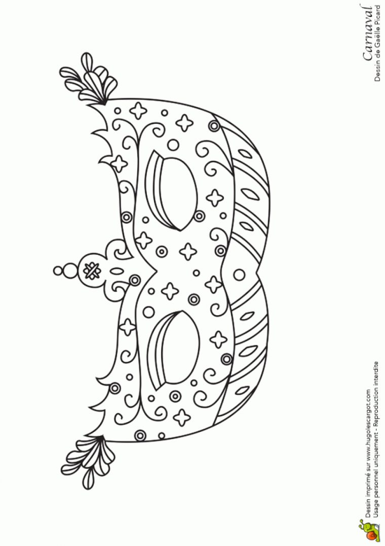 Dessin À Colorier D'un Masque De Carnaval De Venise intérieur Coloriage De Carnaval A Imprimer Gratuit