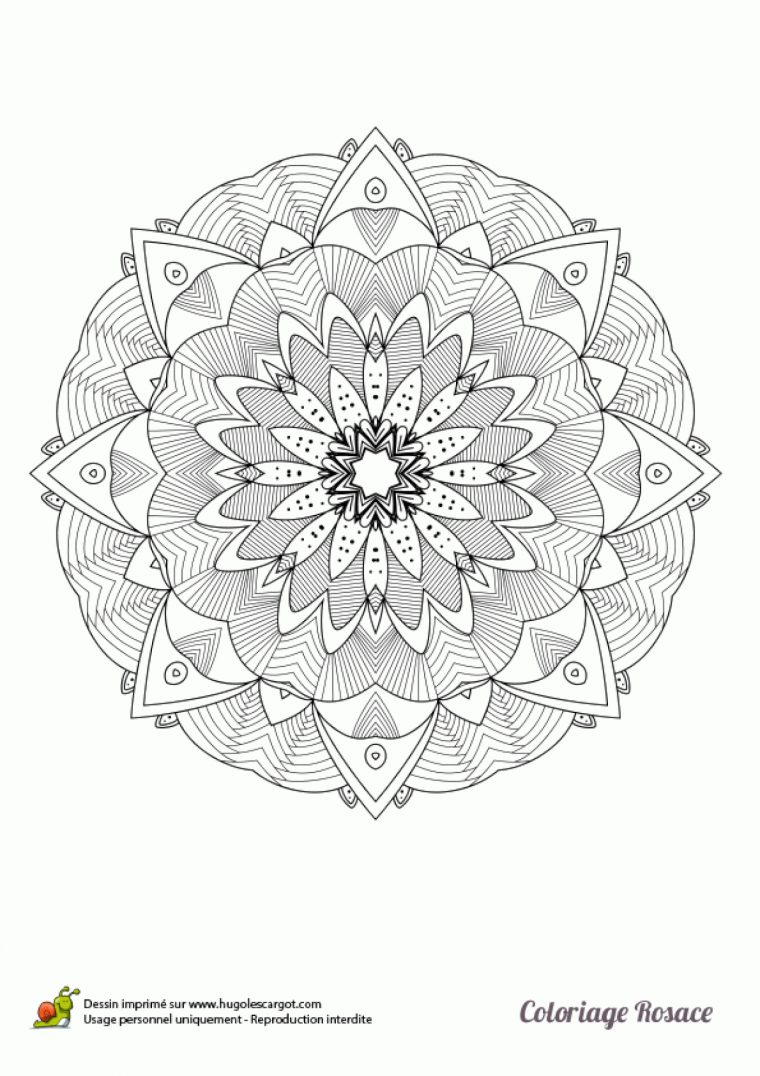 Dessin À Colorier D'une Rosace Mandala destiné Jeux De Coloriage De Rosace