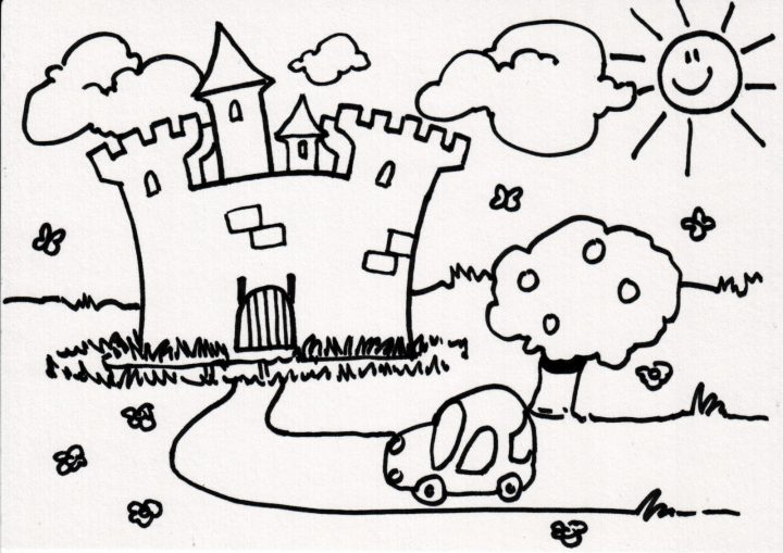 Dessin À Colorier Magique Chateau Fort à Image De Chateau Fort A Imprimer