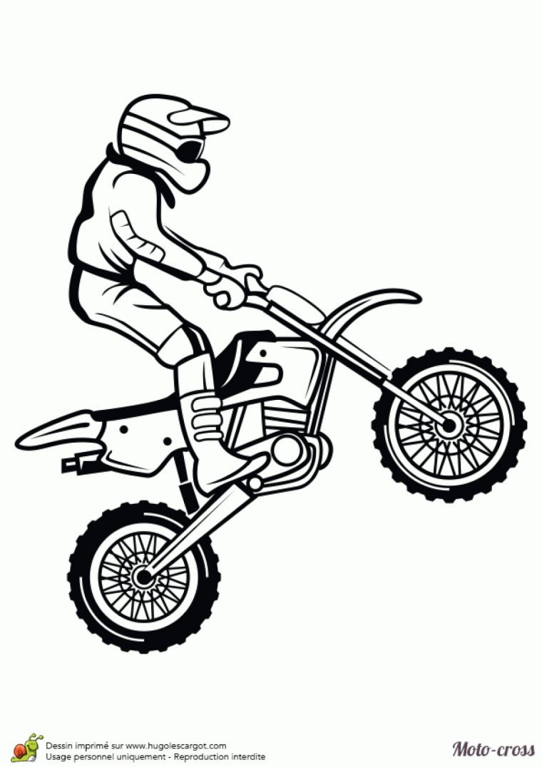 Dessin À Colorier Moto-Cross Et Petit Saut dedans Jeux Moto En Ligne Gratuit