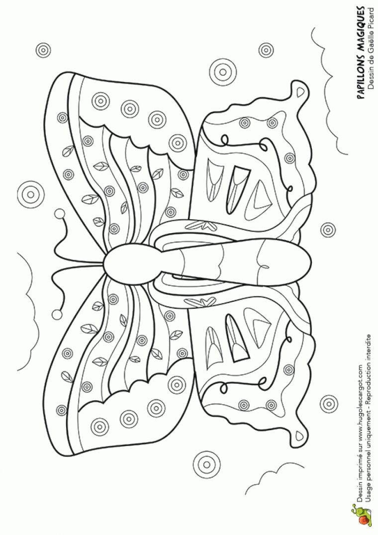 Dessin À Colorier Papillon Magique Symétrique tout Dessin Symétrique A Imprimer