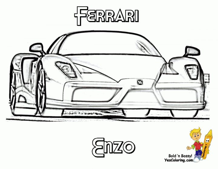 Dessin À Imprimer: Dessin Imprimer Ferrari pour Ferrari A Colorier