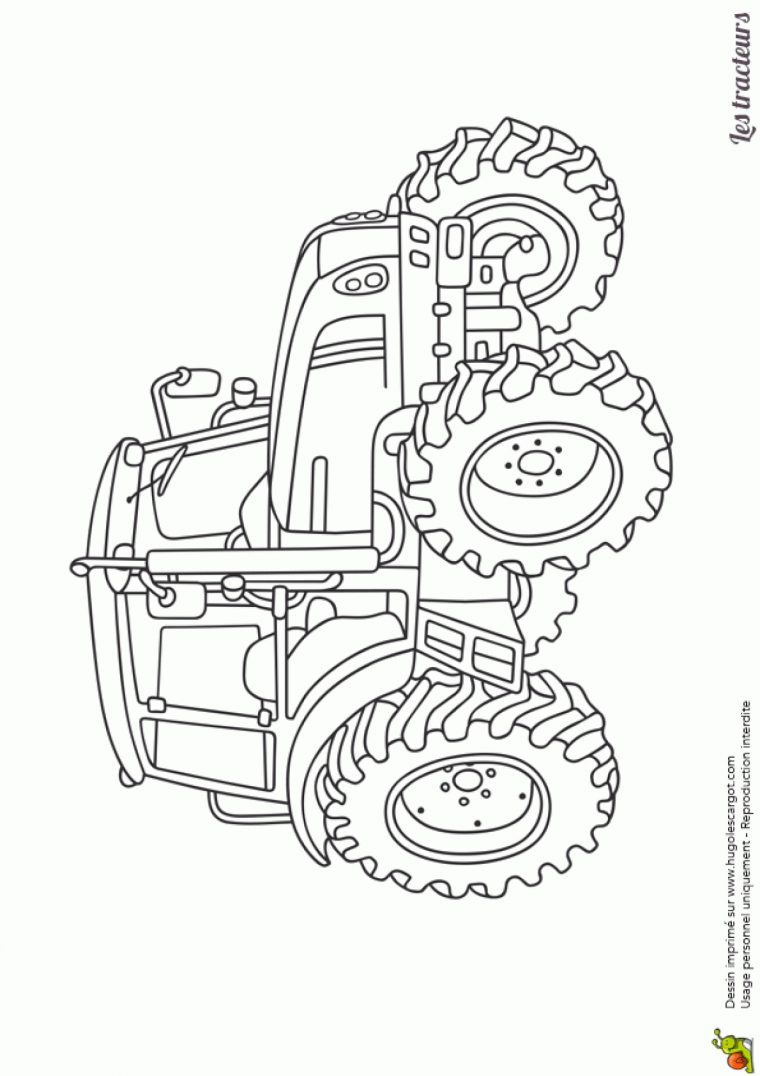 Dessin À Imprimer Et À Colorier D'un Tracteur Agricole Moderne dedans Dessin De Tracteur À Colorier