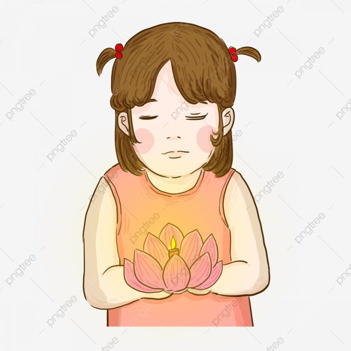 Dessin Animé Fille Avec Une Lanterne À Eau Bouton Gratuit à Gratuit Pour Fille