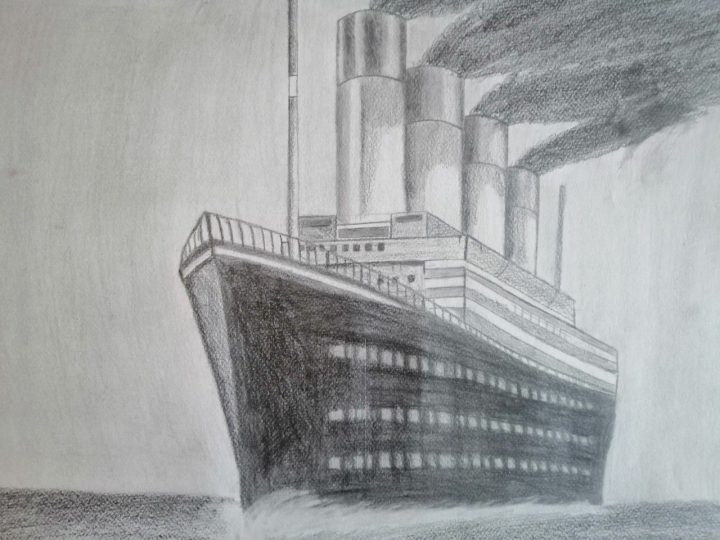 Dessin Au Crayon Graphite Du Paquebot Rms Titanic. | Dessin tout Paquebot Dessin