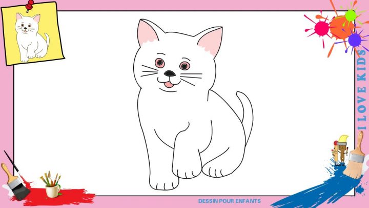 Dessin Chat 3 – Comment Dessiner Un Chat Facilement Etape Par Etape Pour  Enfants serapportantà Minou Dessin