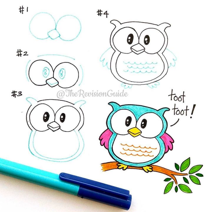 Dessin #chouette #hibou #idée #modèle #tuto | Bujo | Dessins destiné Dessiner Un Hibou