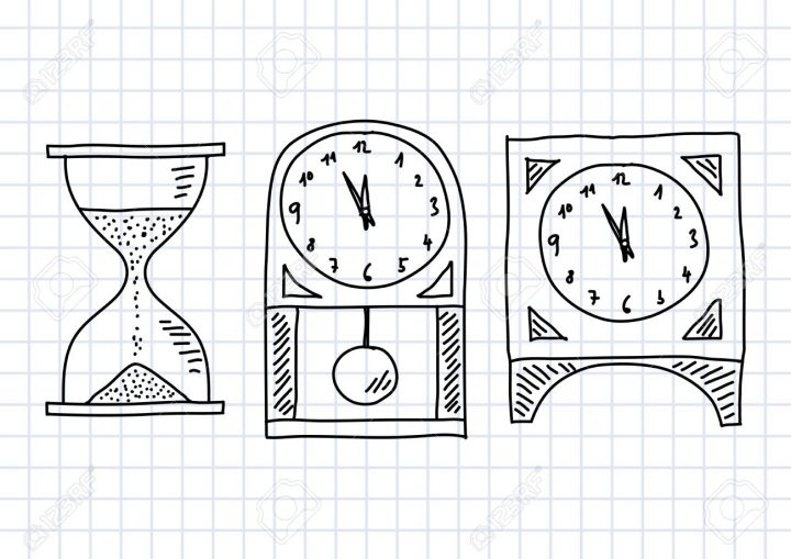 Dessin D'horloges Sur Papier Quadrillé intérieur Dessin D Horloge