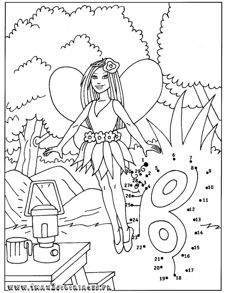 Dessin Et Coloriage Point À Point – Coloriage Fée Papillon tout Relier Les Points De 1 À 30