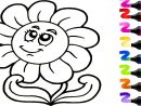 Dessin Facile! Dessin Fleur! Dessiner Et Colorier! Coloriage à Jeux Facile Pour Petit Gratuit