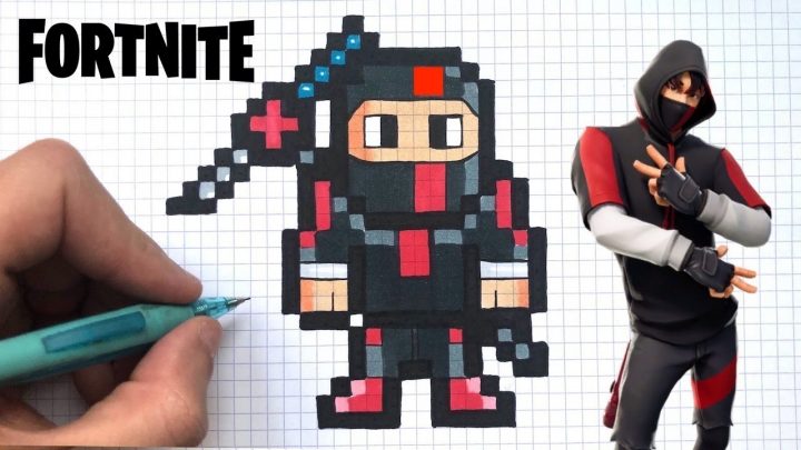 Dessin Facile Ikonik Pixel Art Fortnite serapportantà Jeu De Coloriage Pixel