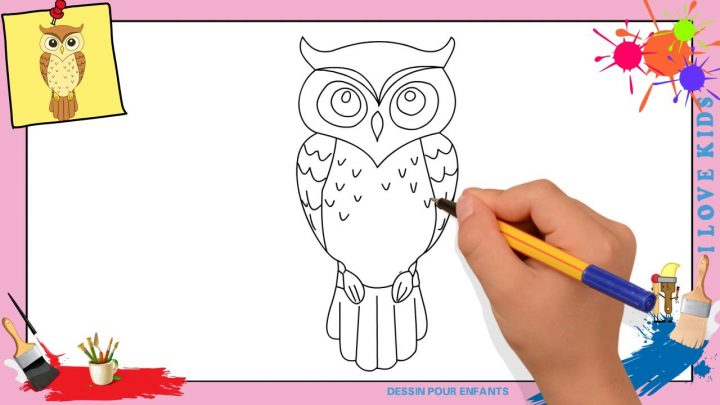 Dessin Hibou – Comment Dessiner Un Hibou Facilement Etape Par Etape Pour  Enfants encequiconcerne Dessin Hibou Facile