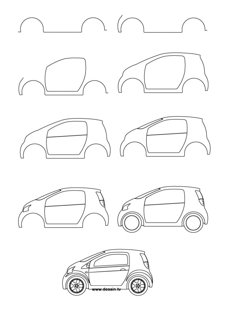 Dessin Petite Voiture dedans Apprendre A Dessiner Une Voiture