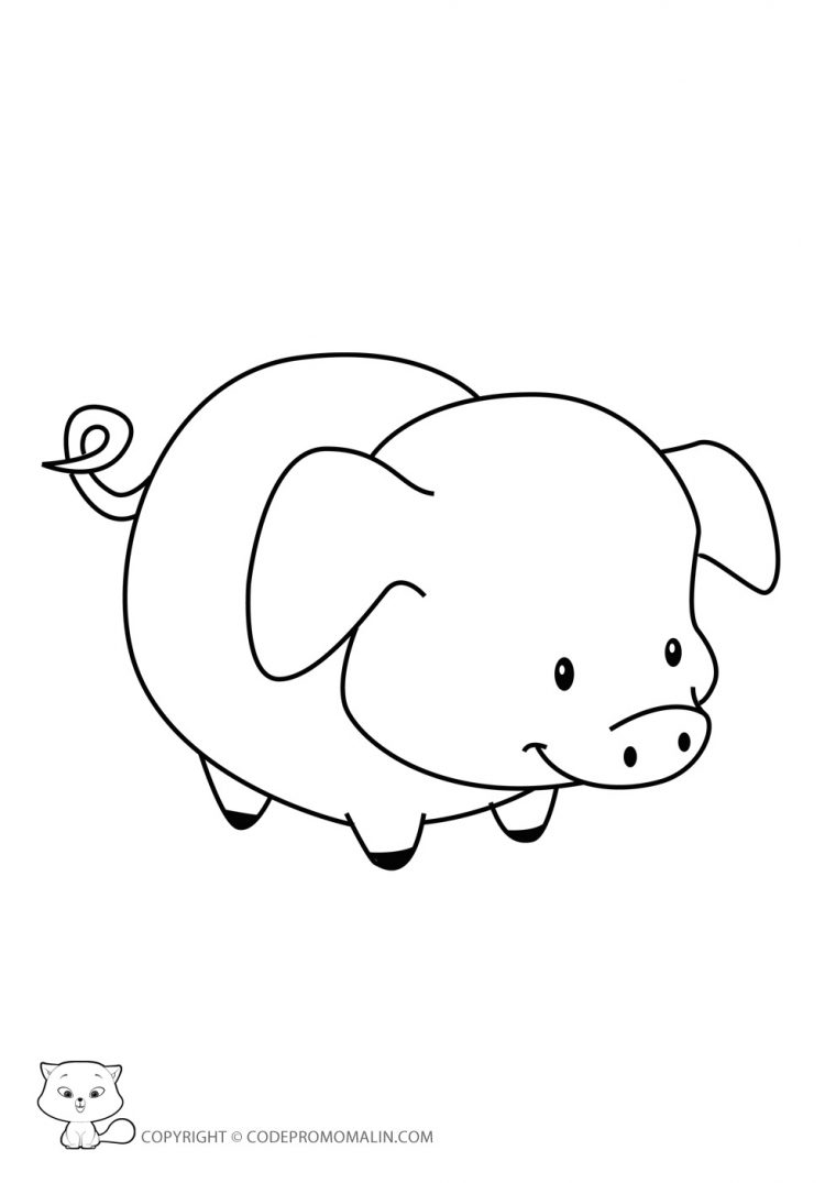 Dessin Un Petit Cochon Pendu Au Plafond intérieur Dessin Cochon A Colorier