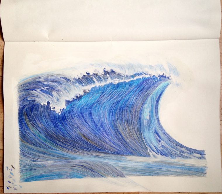 Dessin, Vague. Carnet De Croquis. Crayon, Gouache, Feutre tout Dessin De Vague A Imprimer