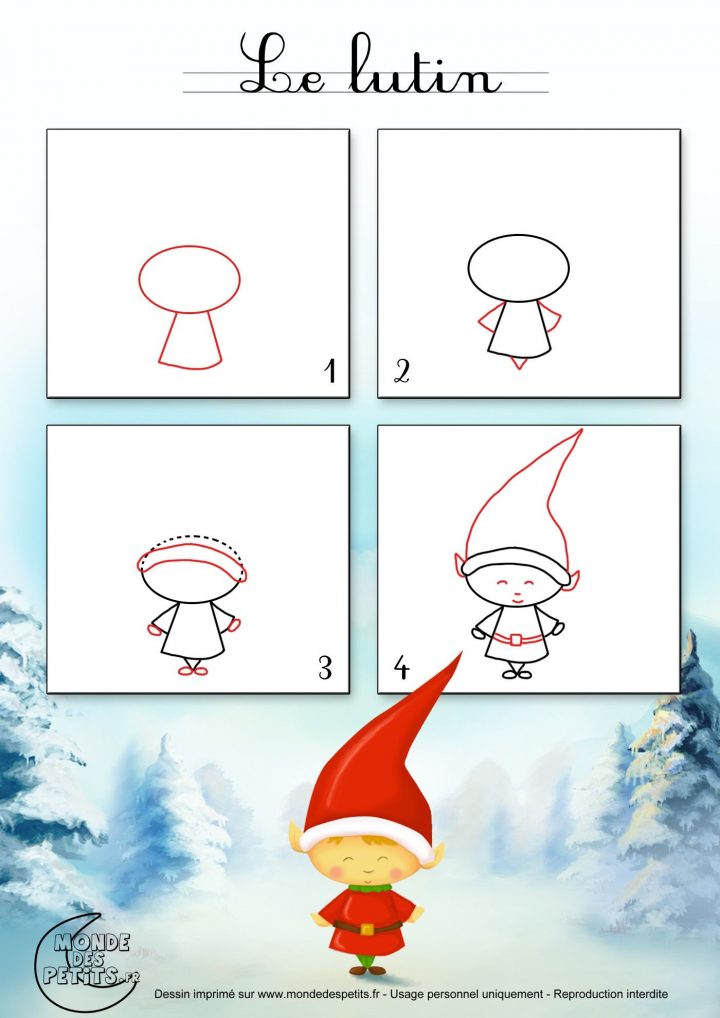 Dessin1_Comment Dessiner Un Lutin De Noël ? | Christmas à Dessiner Un Lutin