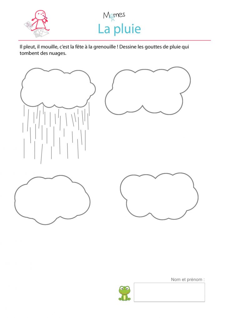 Dessine La Pluie – Exercice À Imprimer | Exercice Petite avec Exercice Petite Section En Ligne