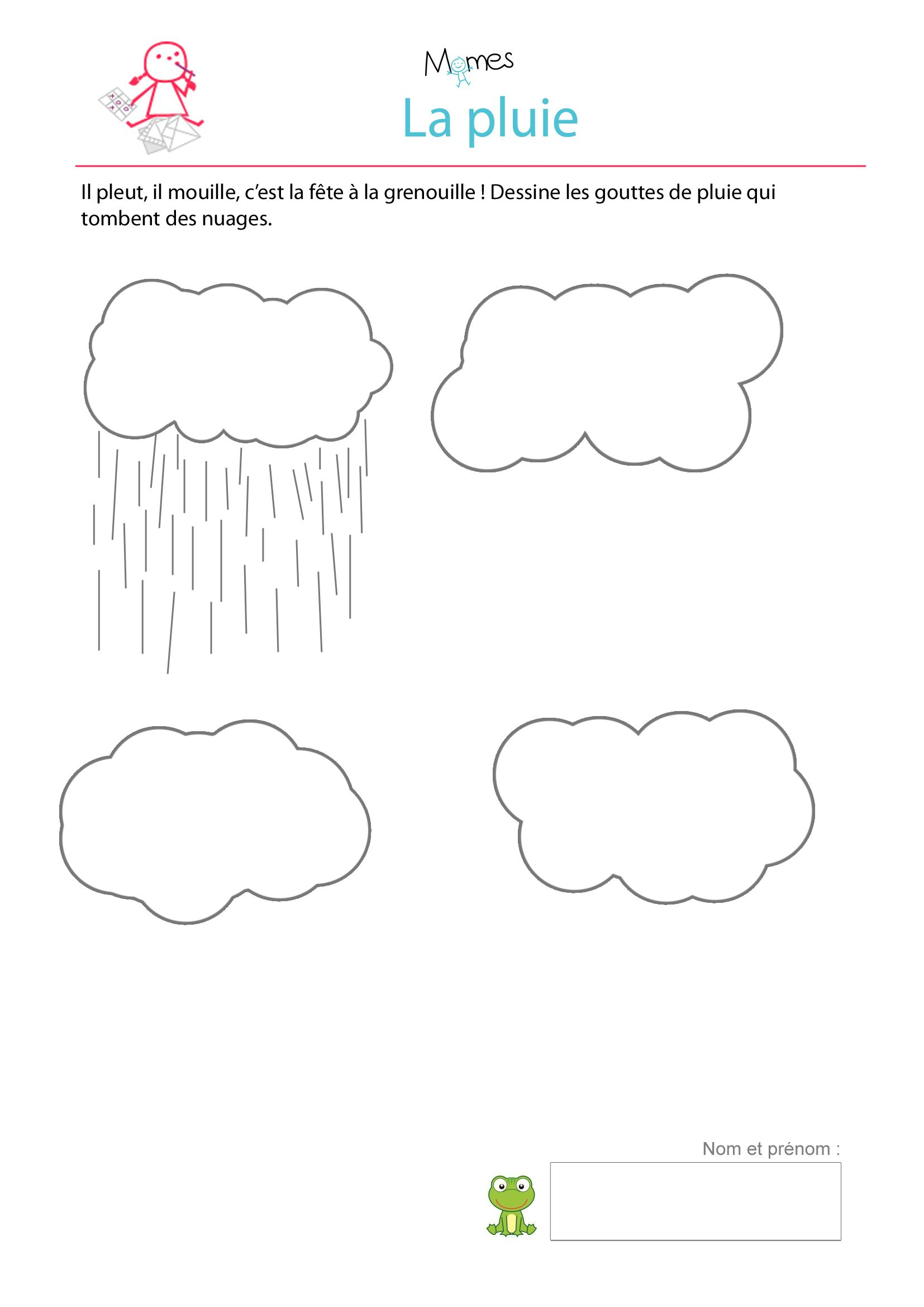 Dessine La Pluie - Exercice À Imprimer | Exercice Petite dedans Exercice De Maternelle A Imprimer Gratuit