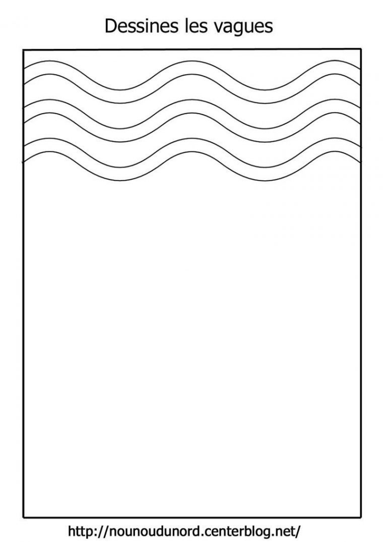 Dessine Les Lignes Horizontales, Verticales, Vagues dedans Dessin De Vague A Imprimer