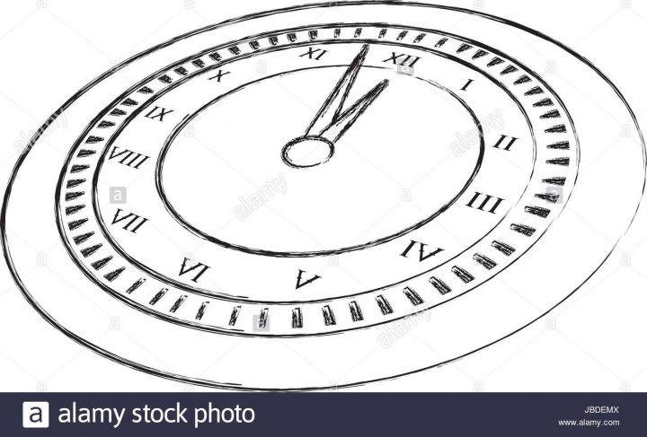 Dessiner Croquis Dessin D'horloge Vecteurs Et Illustration tout Dessin D Horloge