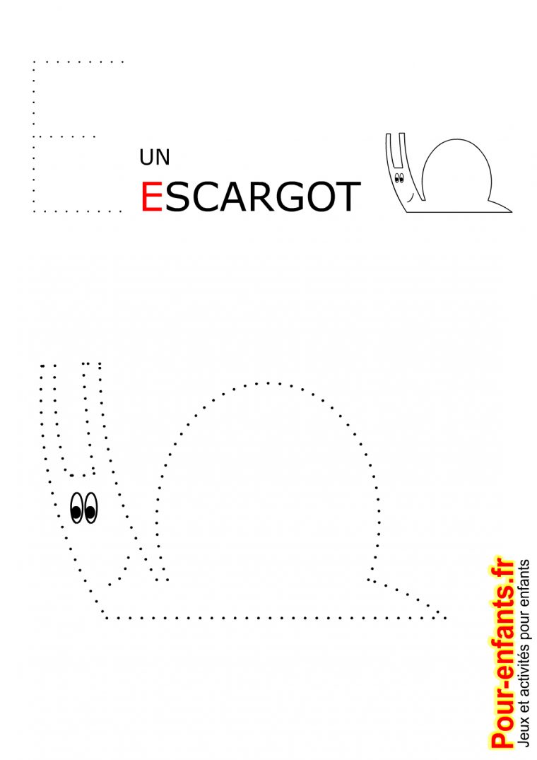 Dessins A Relier | Maternelle Jeux Points À Relier Enfants dedans Jeux Gratuit Escargot