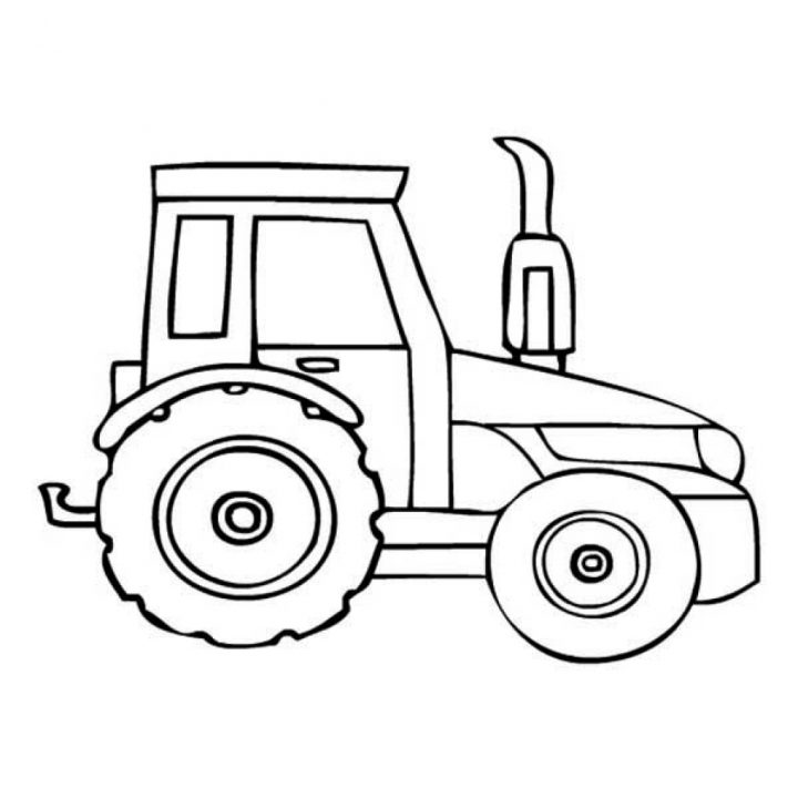 Dessins Et Coloriages: Page De Coloriage Grand Format À à Tracteur À Colorier