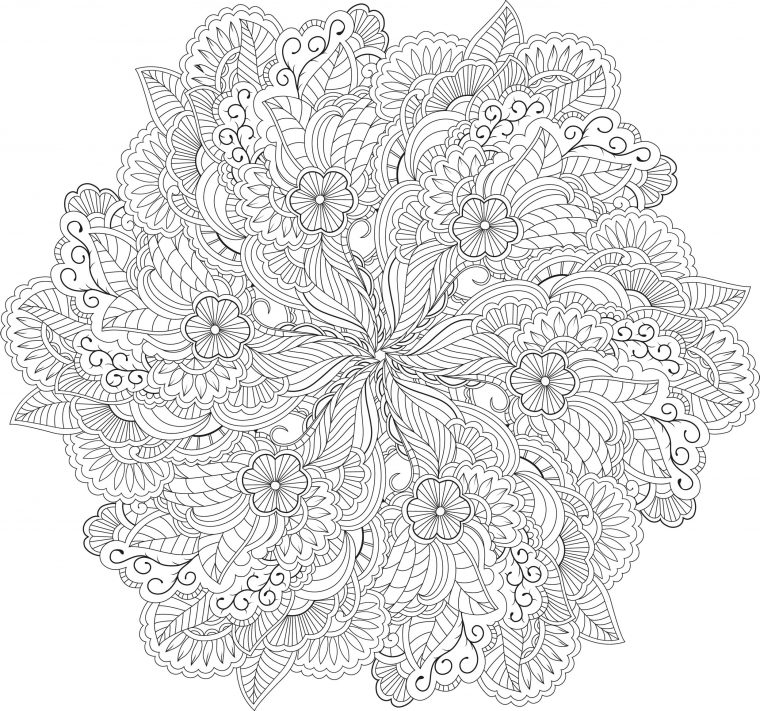 Dessins Gratuits À Colorier – Coloriage Adulte Mandala À à Coloriage De Mandala Difficile A Imprimer