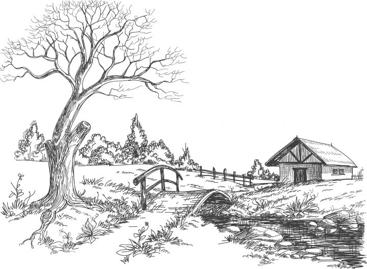 Dessins Gratuits À Colorier – Coloriage Adulte Paysage À à Dessin Printemps Paysage