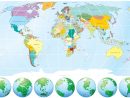 Détaillées De La Carte Du Monde Avec Tous Les Noms De Pays Et  Capitales--Objets Dessinés Individuels, Des Couleurs Modifiables Faciles concernant Carte Du Monde Avec Capitale