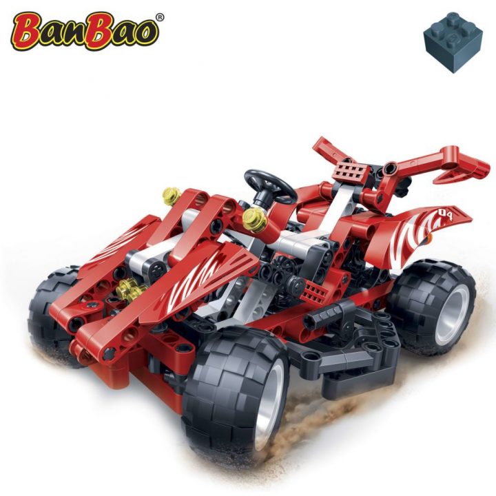 Détails Sur Jeu Bloc De Construction Pour Enfant Voiture De Course Rouge  Racer Banbao 6955 à Jeux Course Enfant