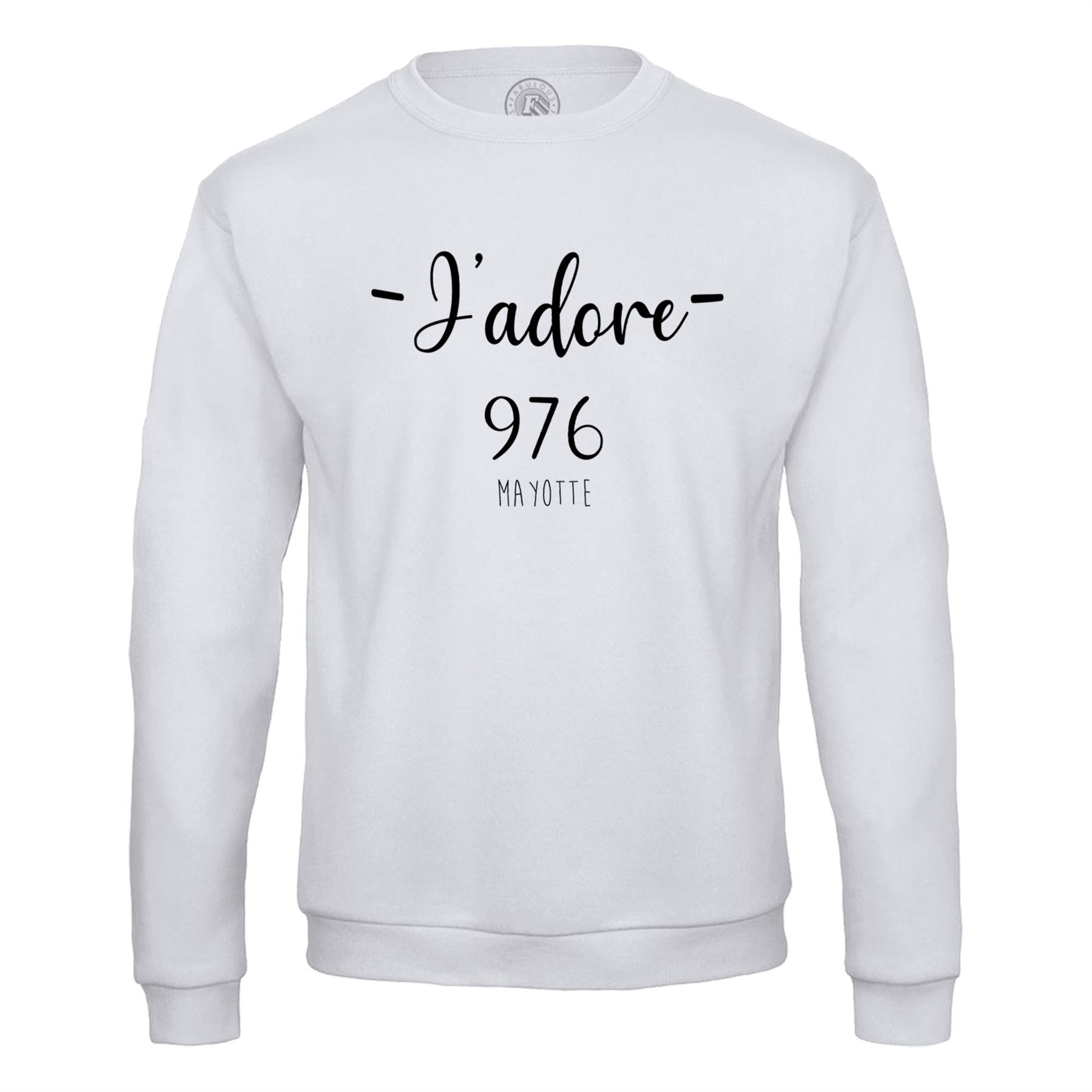 Détails Sur Sweat Shirt Homme J'adore 976 Mayotte Departement France Region tout Région Et Département France