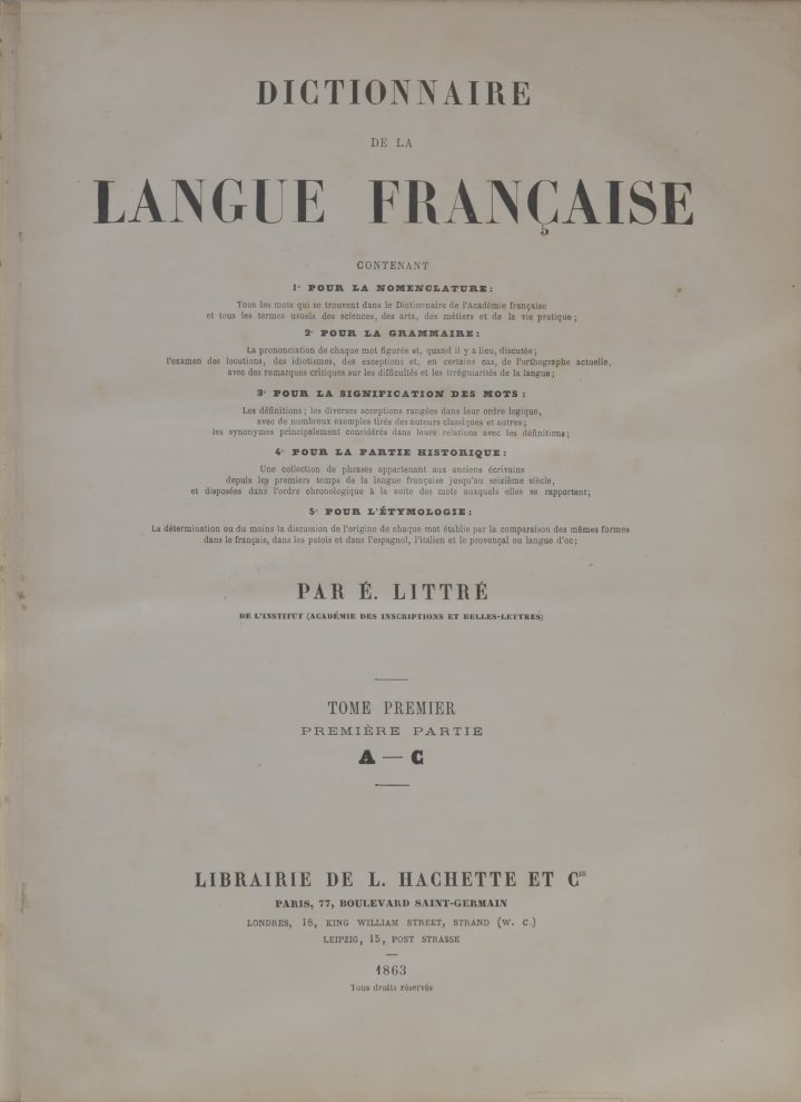 Dictionnaire De La Langue Française (Littré) – Wikipedia avec 4 Images Et Un Mot