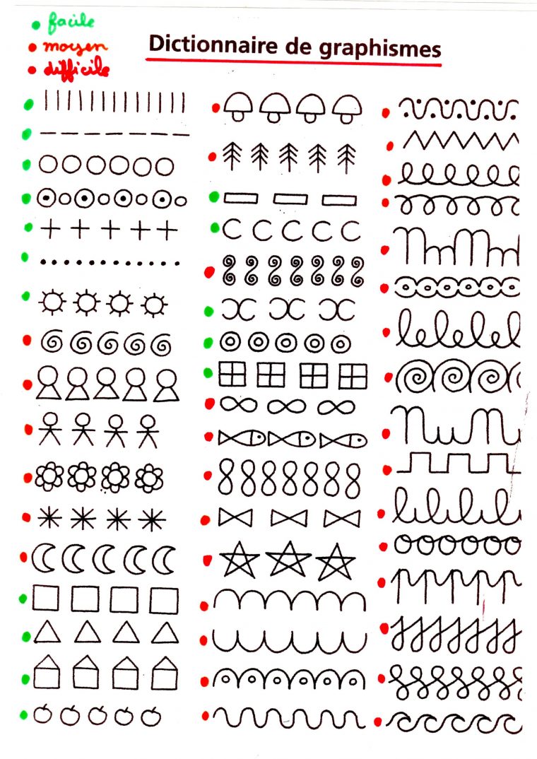 Dictionnaires De Graphismes | Graphismes Maternelle, Ecole encequiconcerne Graphisme En Gs