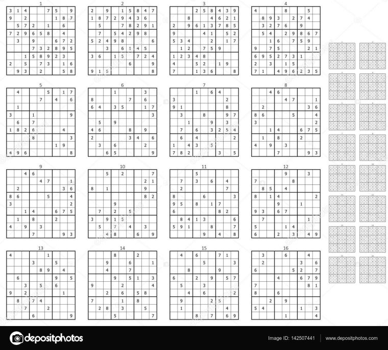 Different Sudokus With Solutions — Stock Photo © Magann pour Sudoku Gs