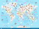 Dirigez L'illustration De La Carte Du Monde Avec Des Animaux à Carte Europe Enfant