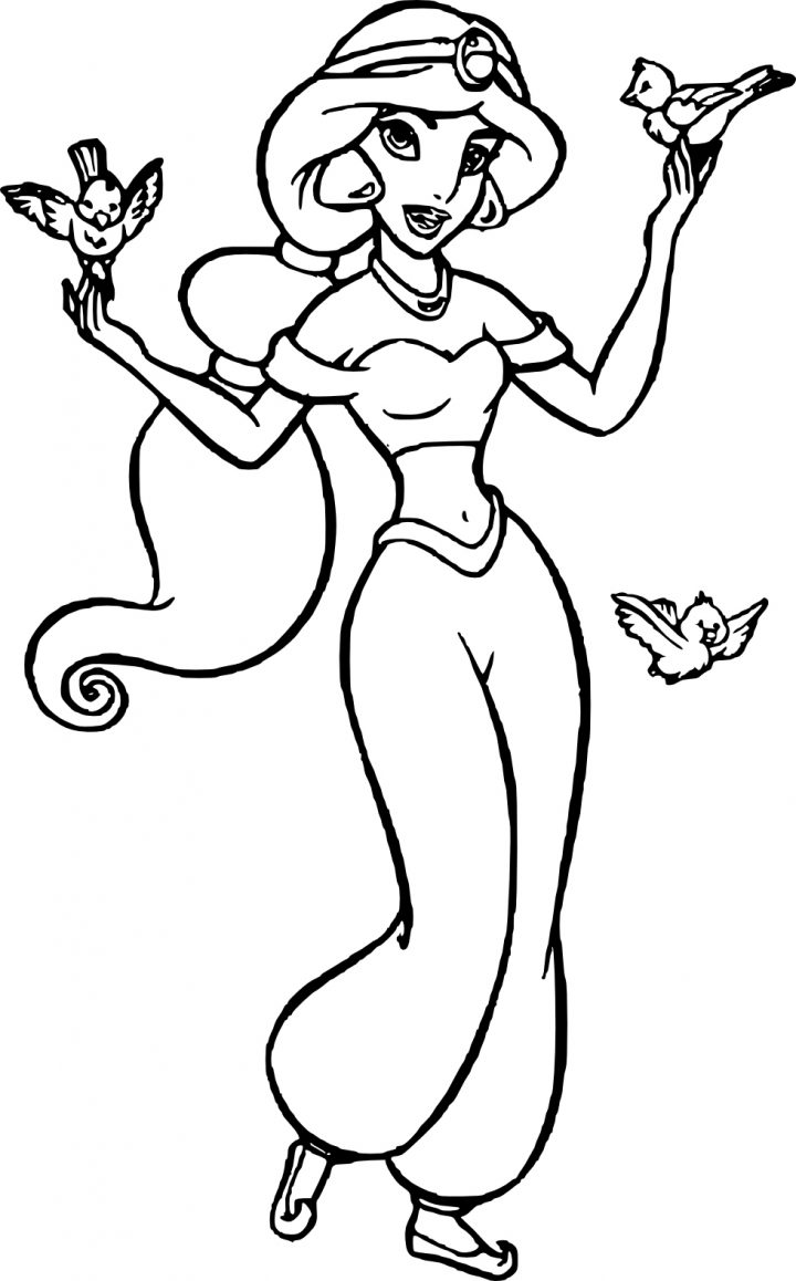 Disney : Coloriage Princesse Jasmine À Imprimer Et Colorier tout Coloriage Princesses Disney À Imprimer