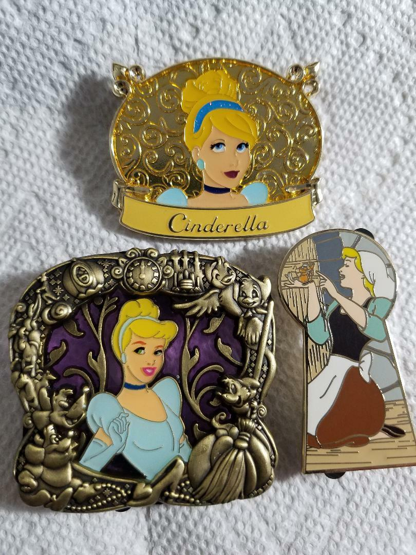 Disney Pin 3 Le Princess Cinderella,gold Plaque,stained Glass,cendrillon  Mice encequiconcerne Cendrillon 3 Disney