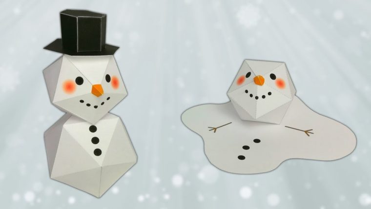 Diy : Bonhomme De Neige En Papier ! intérieur Bonhomme De Neige À Découper