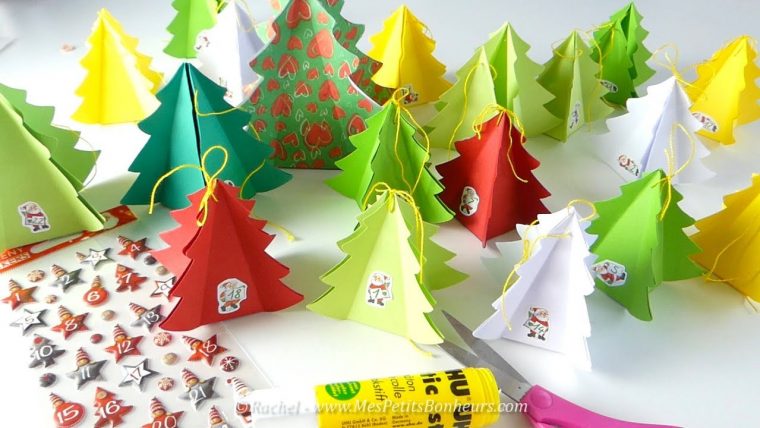 Diy – Calendrier De L'avent En Boites Sapins À Imprimer Et Découper avec Découpage Gratuit À Imprimer