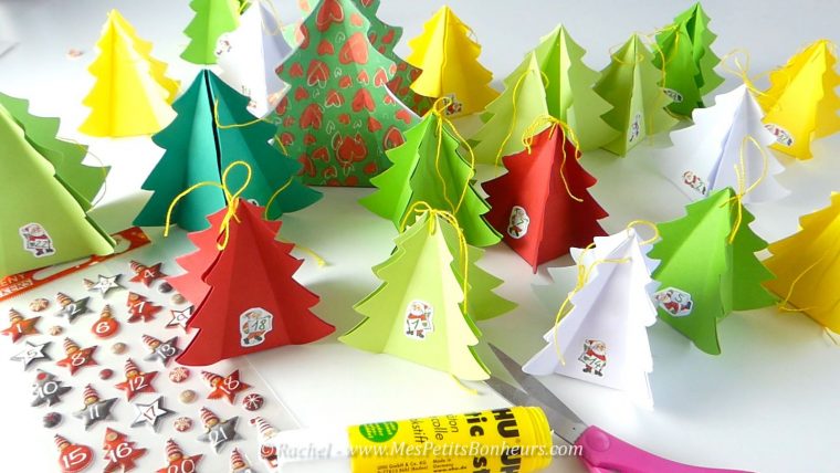 Diy Calendrier De L'avent Sapins – Gabarit Des Boites À à Boite De Noel A Imprimer