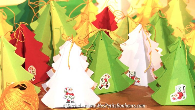 Diy Calendrier De L'avent Sapins – Gabarit Des Boites À avec Boite De Noel A Imprimer