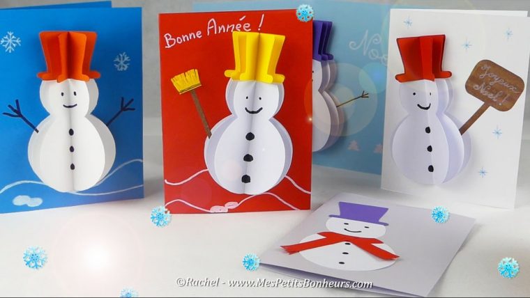 Diy Carte 3D Bonhomme De Neige En Volume – Gabarit Et Tuto encequiconcerne Modèle Bonhomme De Neige À Découper